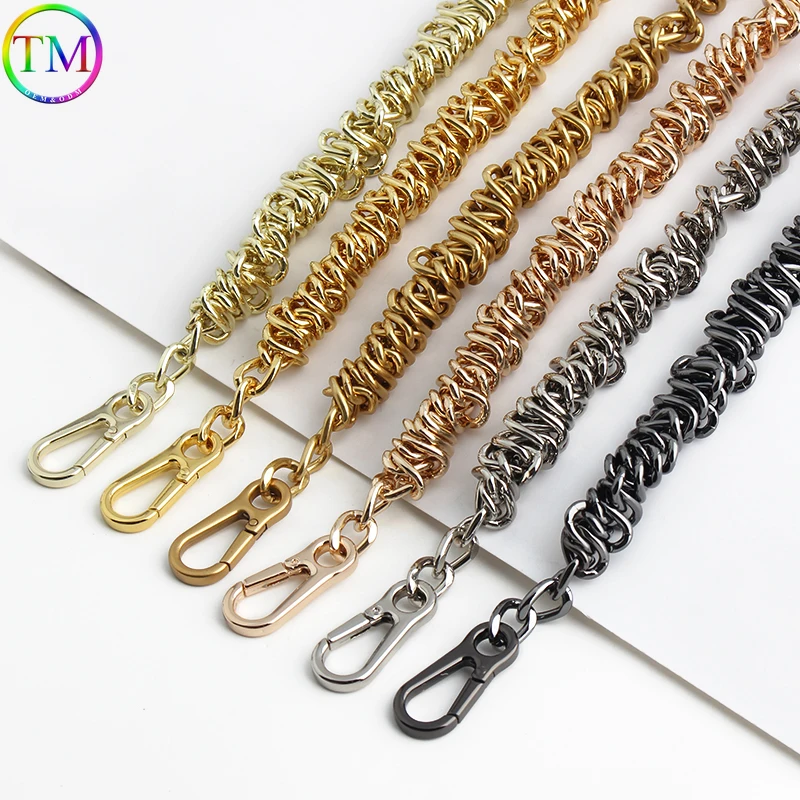 1-10PCS 39/75CM Aluminum Durable Metal Short Chains With Buckle For Handbag Shoulder Bag Purse Strap Decoration Accessories