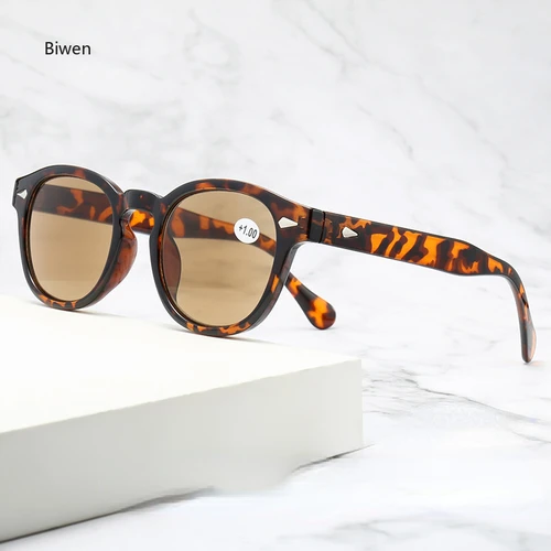 Imagen 2 del producto Gafas de sol para presbicia con lectura UV, con dioptrías + 1,0 + 1,5 + 2,0 + 2,5 + 3,0 + 3,5 + 4, gafas redondas clásicas para hombres y mujeres, gafas de sol para lector