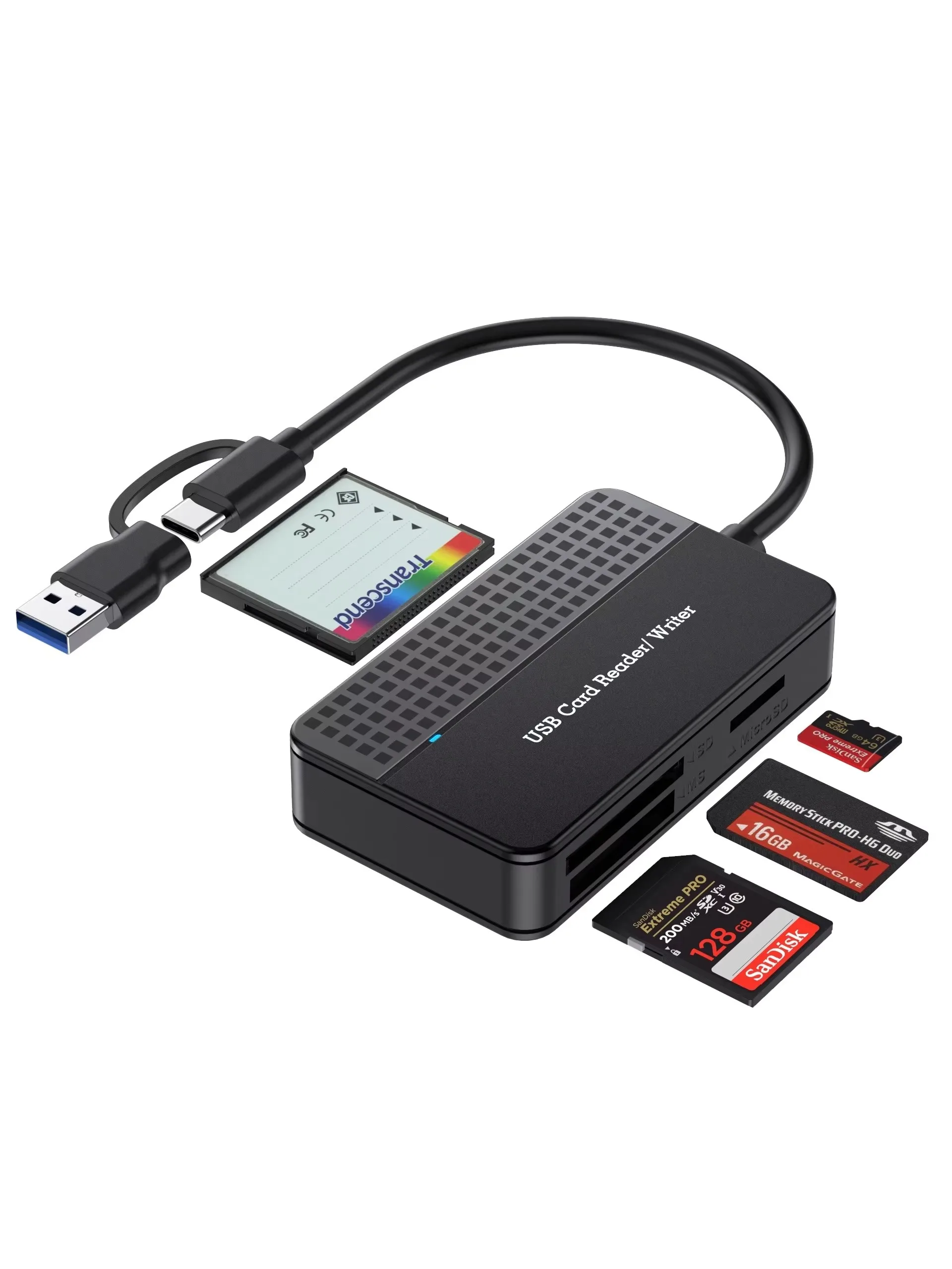 DroMaMultifunctional Card Reader USB3.4 0/3.1 Mobile Phone Tablet Computer High Speed Read And Write CF SD TF MS Each Memory Car