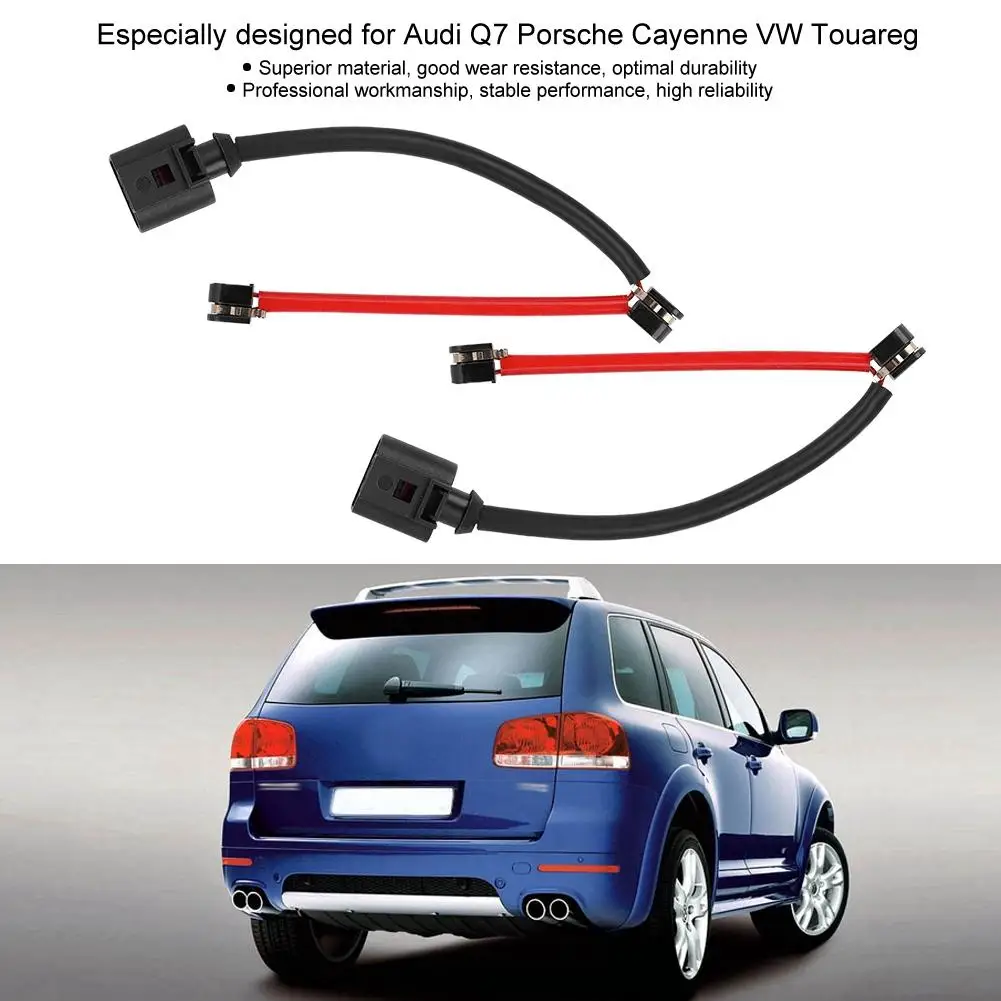 2Pcs Rear Brake Pad Wear Sensor 7L0907637C for Audi Q7 Porsche Cayenne Touareg