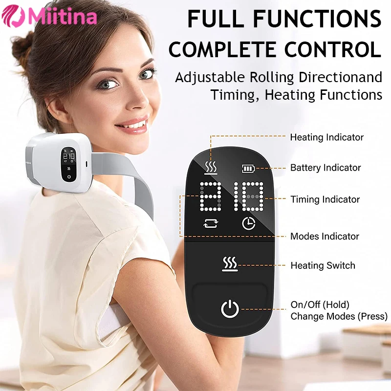 New Electric Pulse Shoulder and Neck 4D Massager Far Infrared Heating Muscle Relax Health Care Relaxation Multi functional Tools