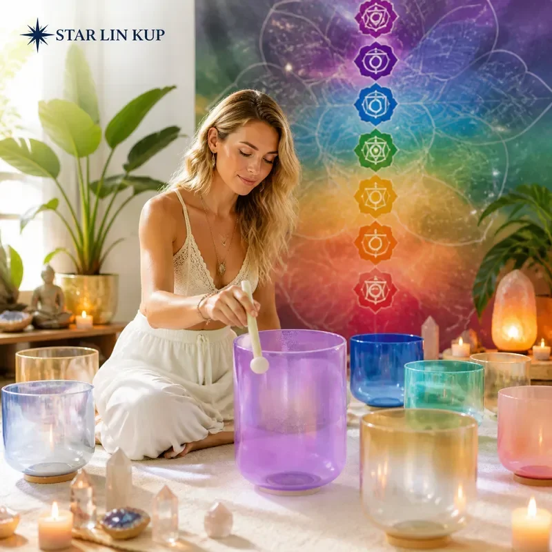 STAR LIN KUP Alchemy Crystal Singing Bowl for Yoga Meditation Chakra Healing Sound Therapy Stress Relief Percussion Music