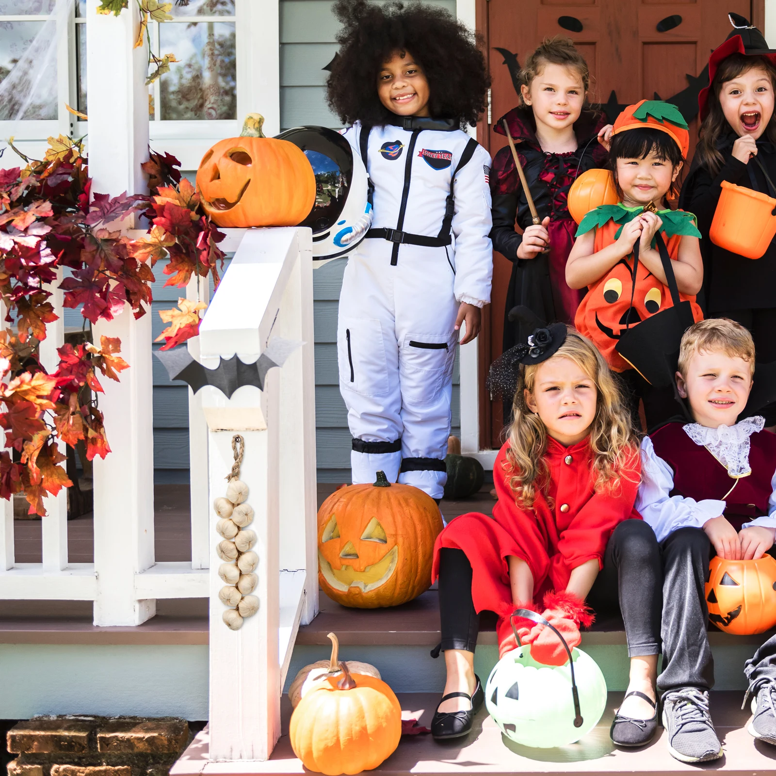 

1 set 1 Set Halloween Simulation Garlic Artificial Vegetable Hanging Onion String Decor Party Props For Haunted House Bar Stage