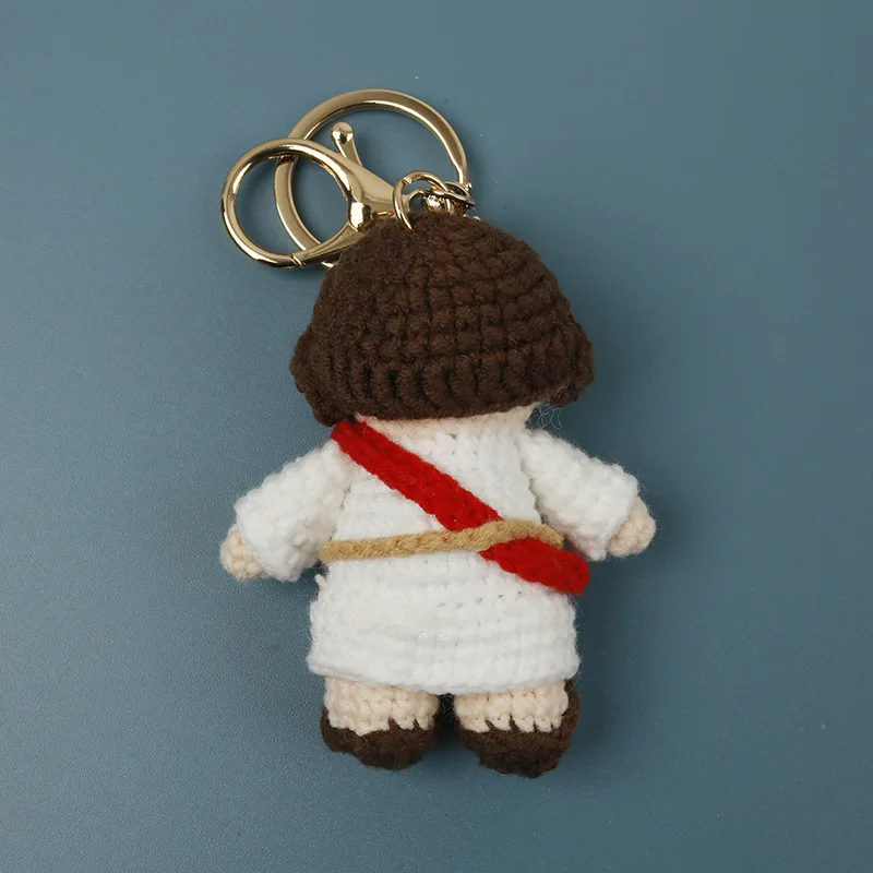 Kreativer Gestrickter Puppenanhänger Fertige Handgemachte Gehäkelte Puppe Schlüsselanhänger Geschenk für Freunde – Detail 4