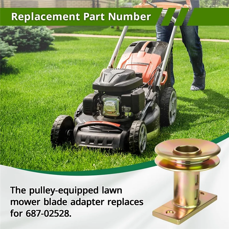 Adaptador de lâmina de cortador de grama ABUG-687-02528 com polia, para trator MTD, Cub Cad Et e Troy-Bilt, parafuso adaptador de polia de acionamento de 25 mm