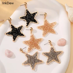INKDEW Star Shape Drop Earrings For Women Beads Handmade Threading Crystal Big Long Earrings Jewelry boho Gift EA154