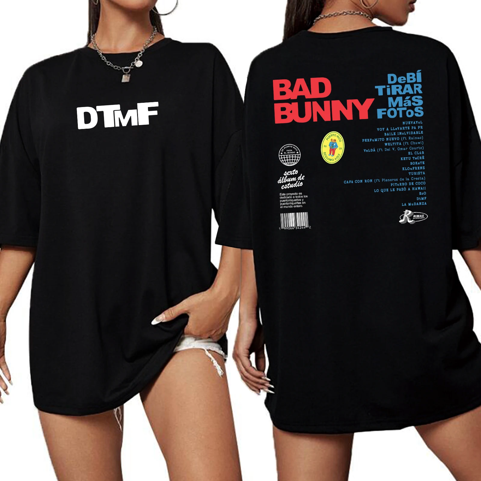 Bad Bunny Debi Tirar Mas Fotos Extra Large T-shirt O-Neck Short Sleeve Fashion Oversize Shirts