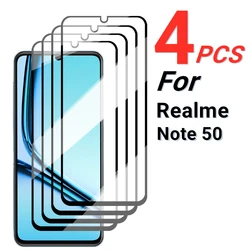 2/4PCS Tempered Glass For Realme Note 50 Screen Protector Realme Note 50 4G Full Glue Glass Protector Film For Realme Note 50