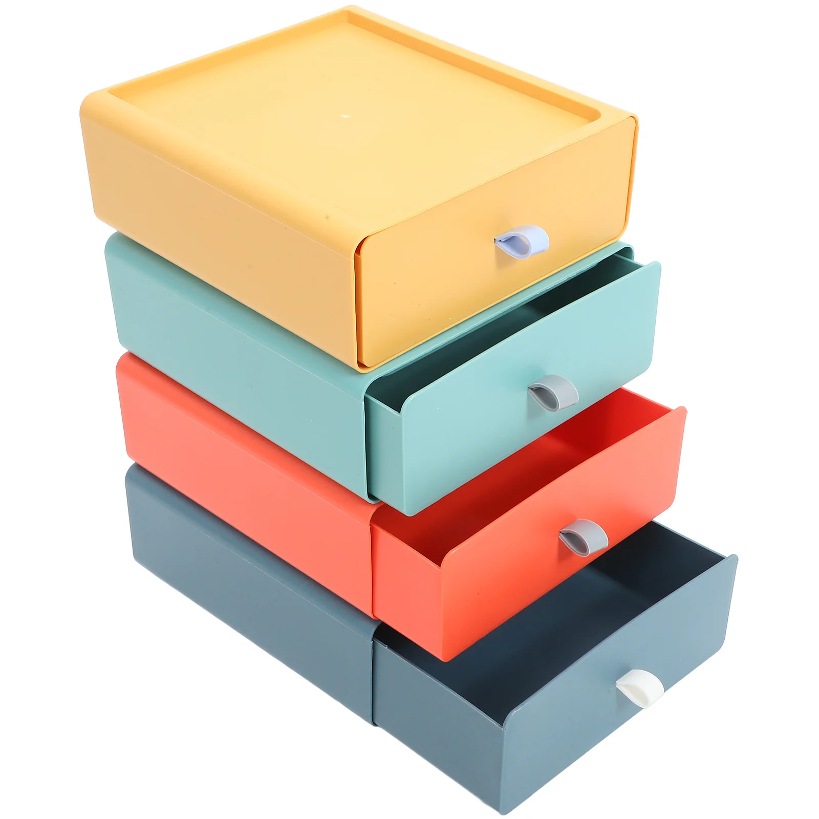 

4pcs Desktop Box Stackable Drawer For Office Home School Tabletop Organizer Plastic Sorting Multifunctional Storage
