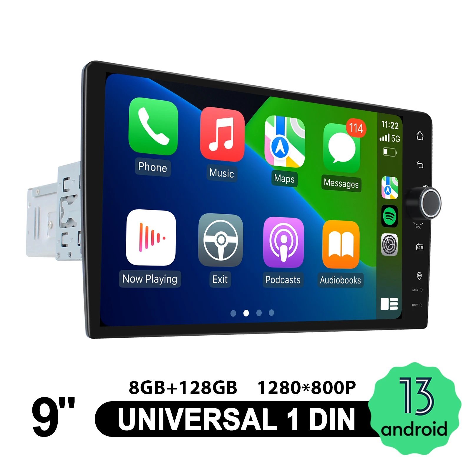 JOYING New RHD 9''Android Car Stereo Radio with Knob GPS Navi With Wireless CarPlay Android Auto HDMI/360° Camera Output