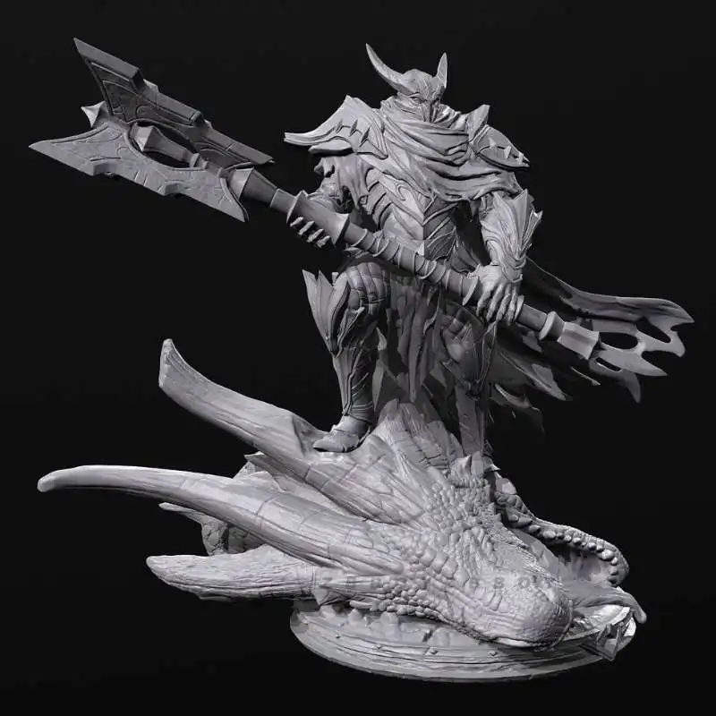 38mm 55mm 75mm Fantasy Dragon-Slaying Knight Resin Soldier 3D Printing Unassembled Unpainted Self-assembly Craft Gift
