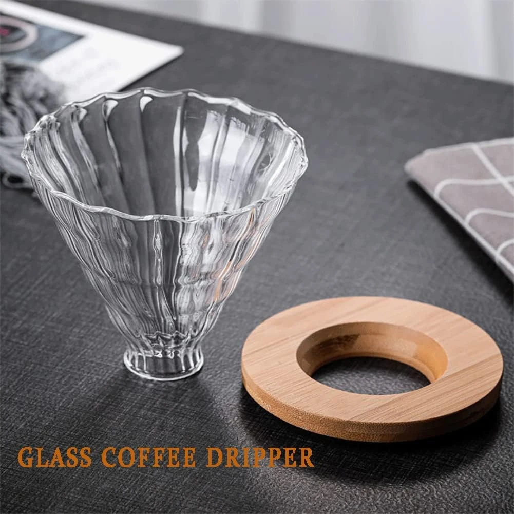 Glass Coffee Brew Pot Reusable Filter Drip Sharing Pot For Home or Office 300ml Pour Over Coffee Maker Set