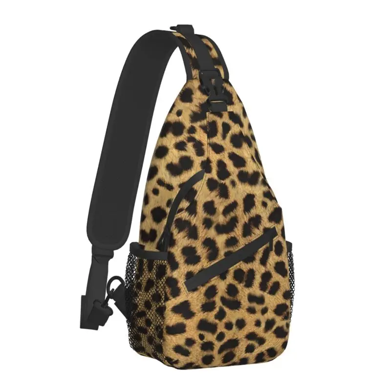 Casual Tier Leopard Druck Sling Tasche für Reisen Männer Crossbody Brust Rucksack Schulter Daypack