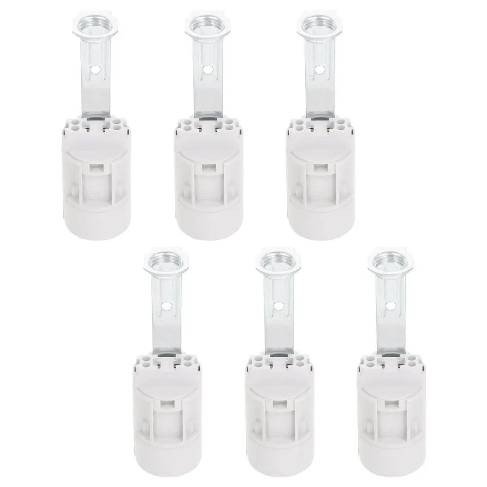 6 قطعة E14 ضوء لمبة المقبس حامل مصباح البلاستيك المعدني قلادة مصباح السقف تركيب المصابيح أجزاء استبدال المقبس #1