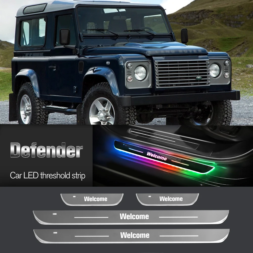 

Car Door Sill Light For Land Rover Defender 1990-2023 2010 2020 Customized Logo LED Welcome Threshold Pedal Lamp Accessories