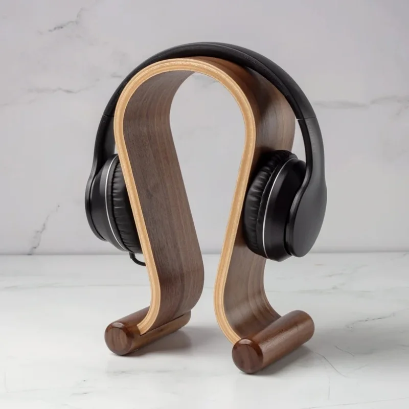 Kopfhörerständer aus Holz, Headset-Ständer, Desktop-Kopfhörer-Displayständer, Gamer-Geschenke, Heim- und Bürodekoration für fast alle Kopfhörer. – Detail 4