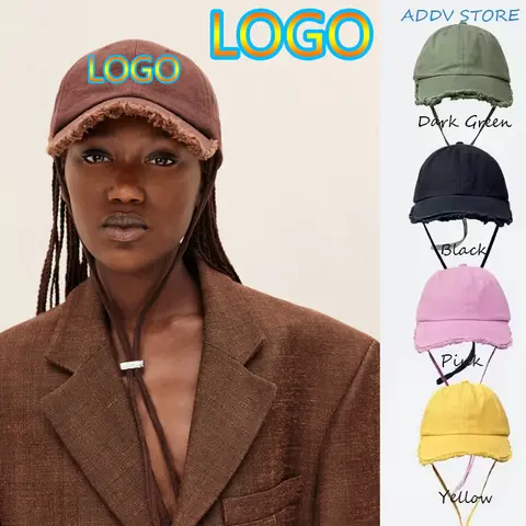 New Custom Logo Unisex Tassel Baseball Cap Outdoor Women Lanyard Adjustable Cotton Peaked Hats Fashion Men Sun Snapback Dad Hat