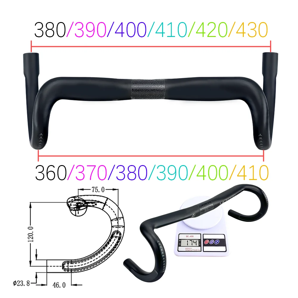 

Ultra-Light BALUGOE Carbon Fiber Road Bicycle Handlebar Small Bend UD Matte Support Full Internal Wiring for Enhanced Control