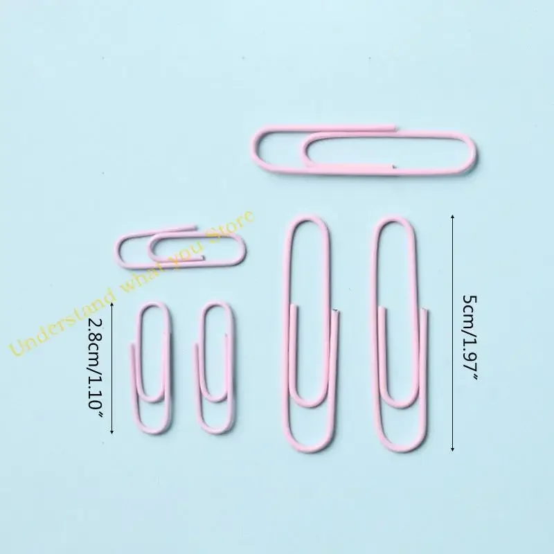 J60A Paper Clips Macaron Color 20/50 Pack Paper Clips 28mm / 50 mm Durable Rust Resistant PaperClips for Paperwork DIY