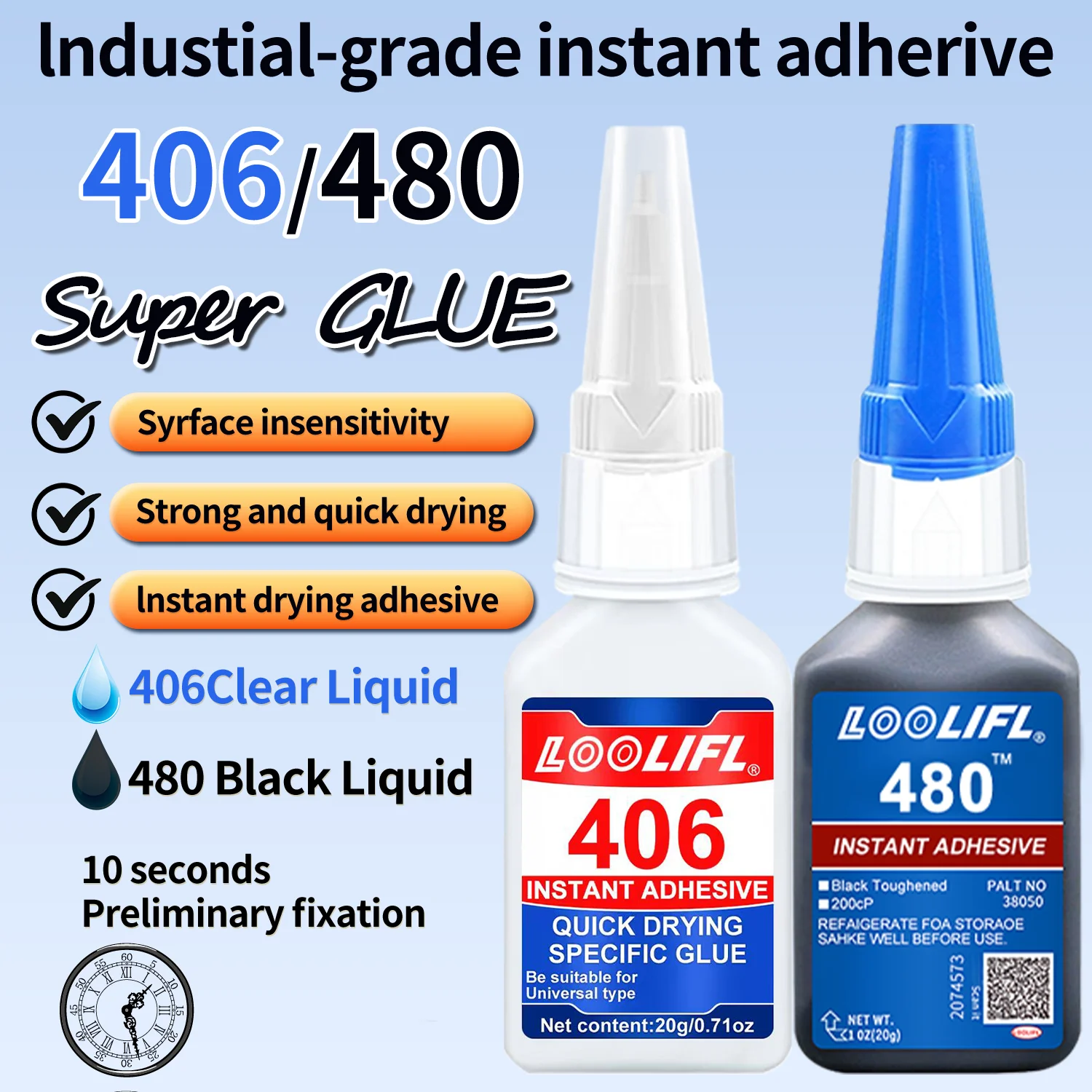 

Высококачественный суперклей 406/480, водостойкий, экологичный, цианоакрилатный, мощный жидкий клей для ремонта дома, пластика, резины