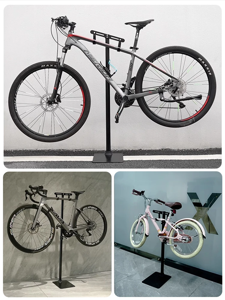 Floor-standing road bike parking rack, bicycle hanger, indoor support fixed vertical mountain bike bracket display
