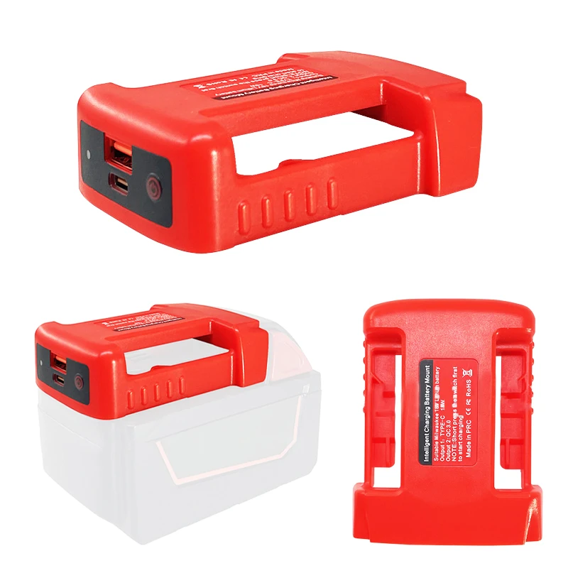 Power Tools Parts For Milwaukee For Makita For DeWalt For M18 18V Lithium Battery Case Adapter Type-C USB QC30 Output Charger