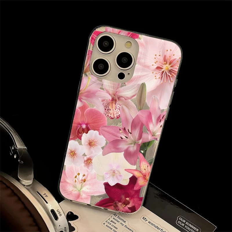 Full Screen of Flowers Pattern Print Case For Realme 14 Pro Plus 5G 14X 13 12 11 10 8i C75 C71 C67 C65 C63 C61 C55 C51S Cover