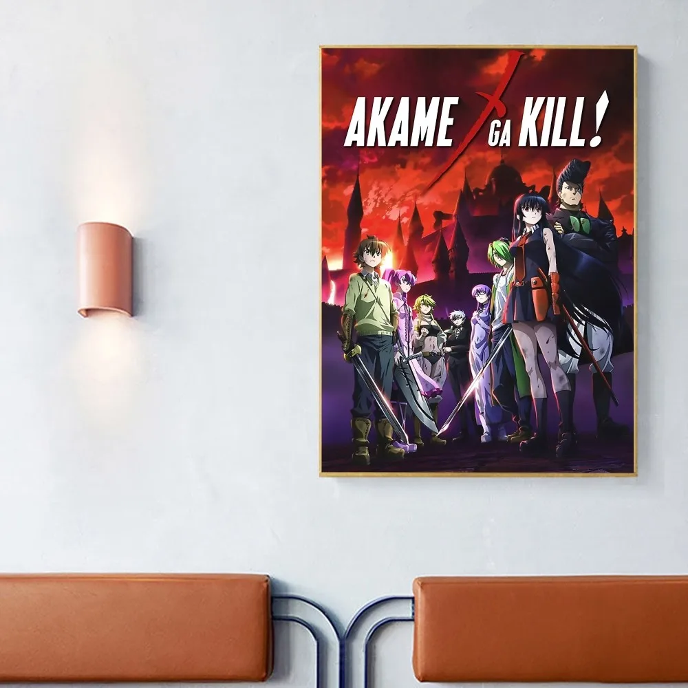 Akame Ga KILL  Poster Classic Movie Posters Waterproof Paper Sticker Coffee House Bar Decor Art Wall Stickers