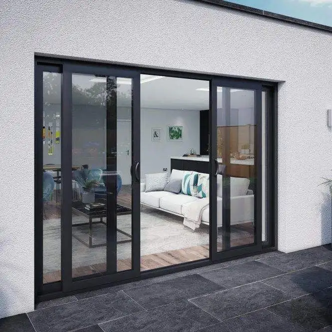 Made in China Affordable Glass Door Multiple Panels Narrow Aluminum Frame Sliding Glass Doors Exquisite Manual Sliding Doors