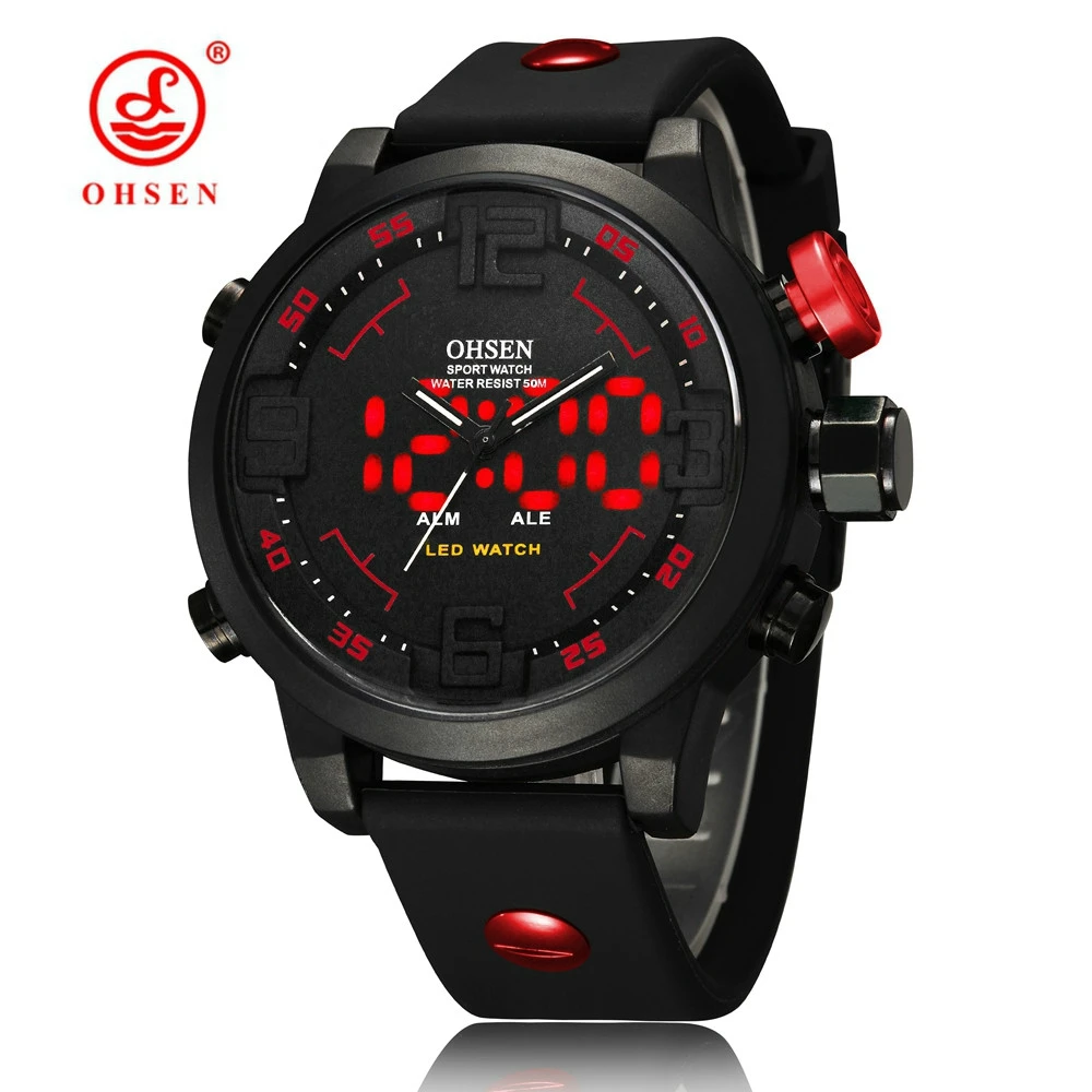 

OHSEN Watch Men Military Sports Watches Fashion LED Digital Analog Quartz Wristwatches Men Relogio Masculino Reloj Hombre