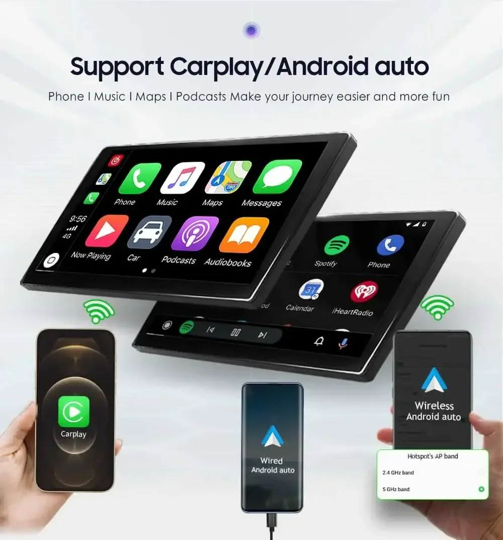 Hizpo 9 "Carplay 2 Din Android 13 voor Peugeot 407 1 2004 - 2011 Autoradio Multimedia Speler GPS Navigatie Stereo BT 4G RDS DSP