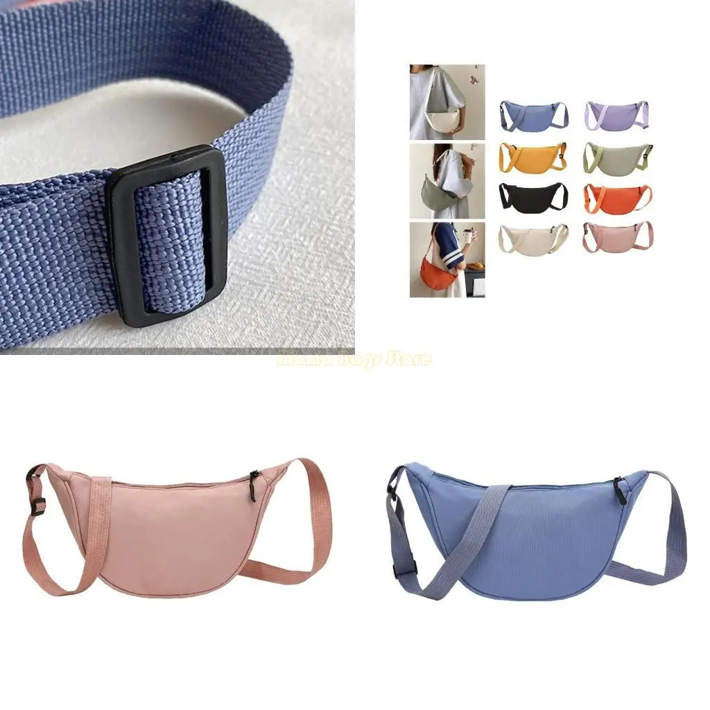 

X90D Stylish Nylon Crossbody Bag for Women Men Lightweight Dumpling Sling Bag