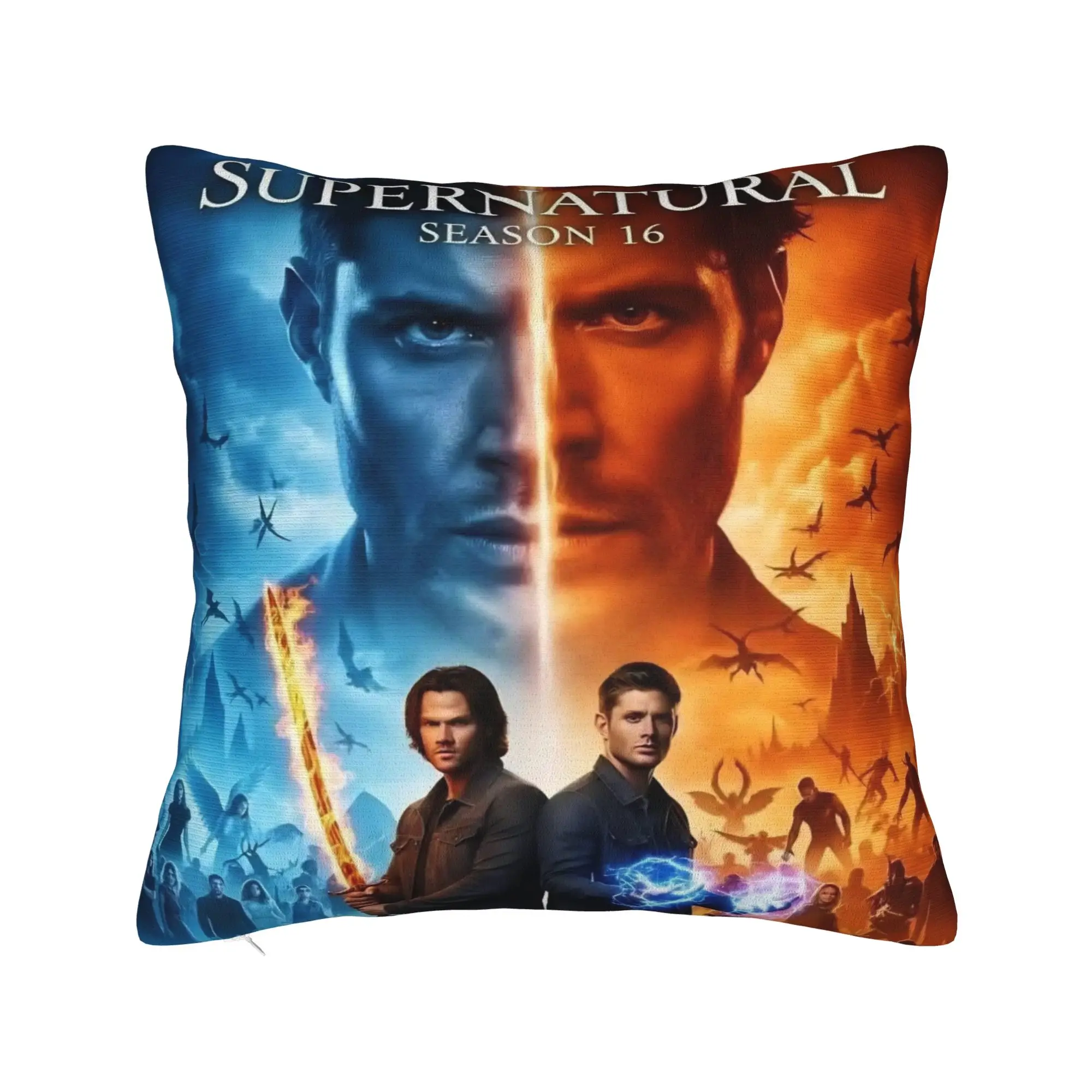 Decorative Pillow Cover TV S-Supernatural Merchandise Home  Pillow Case Cover Zipper Multi-Size