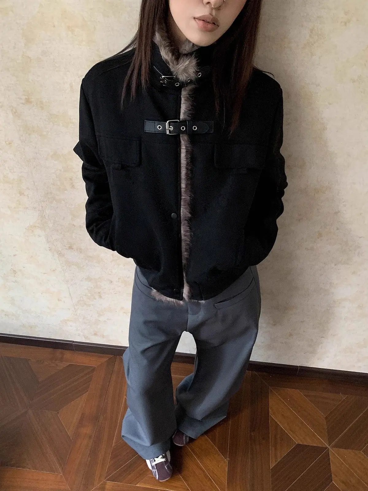 

Fur Collar Orange Jackets Mens Leather Italian Designer Party Bar Thermal Padded Lined Warm Winter Autumn Black Brown Purple Top