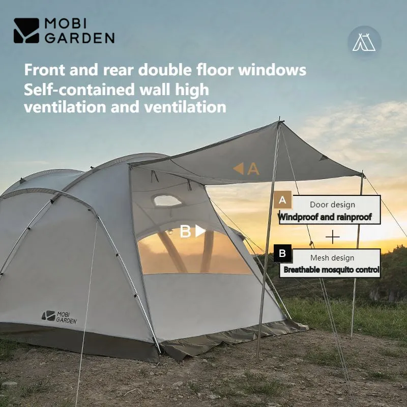 

MOBI GARDEN уличная большая космическая палатка для кемпинга 5-8 человек портативная зимняя ветрозащитная четырехсезонная палатка с дымоходом GuanTu