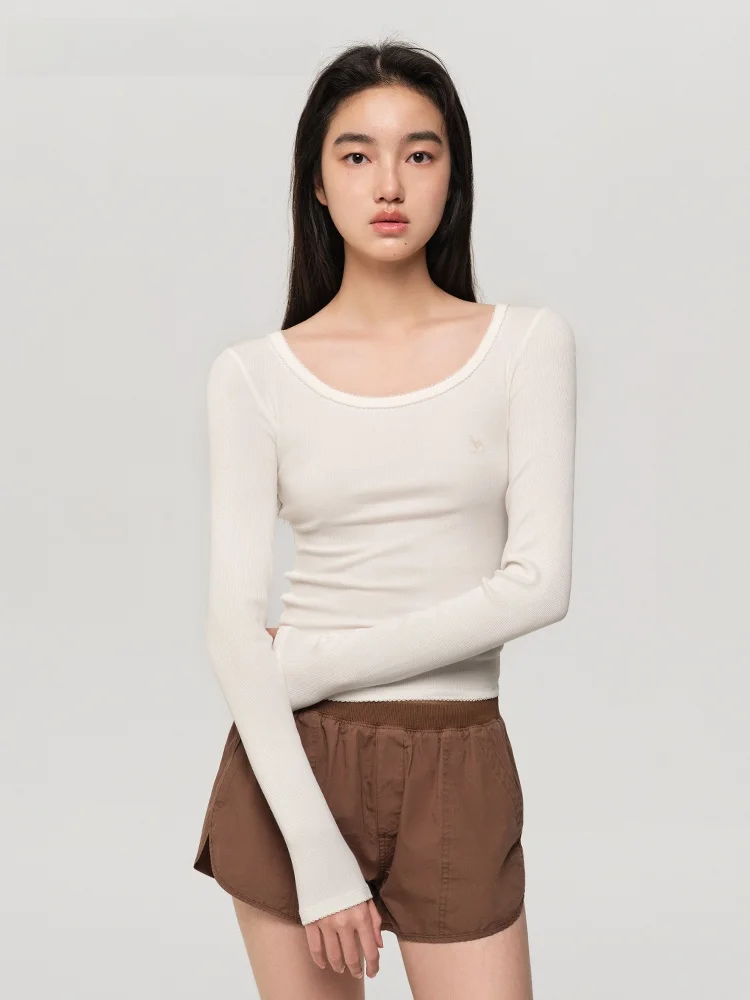 

Dragon Face Long Sve Tight Fit irt Large Collar round Ne Regular Length Faionable Women's T-irt Winter Collection