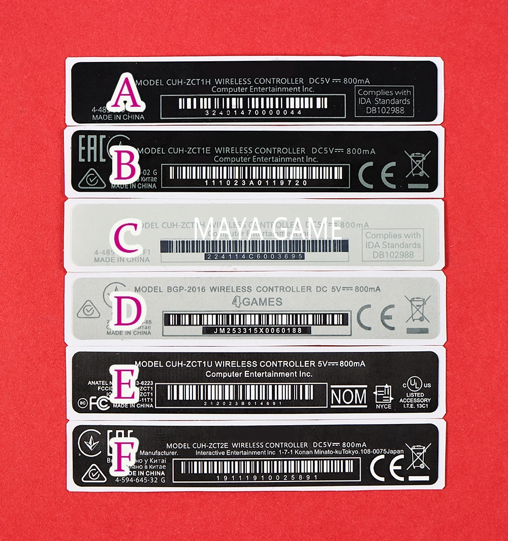 Dành Cho Máy Chơi Game Playstation 4 PS4 Bộ Điều Khiển Nhà Ở Vỏ Mỏng Lưng Mark Thẻ Dán Miếng Dán Nhãn Hải Cẩu OEM 20 Cái/lốc