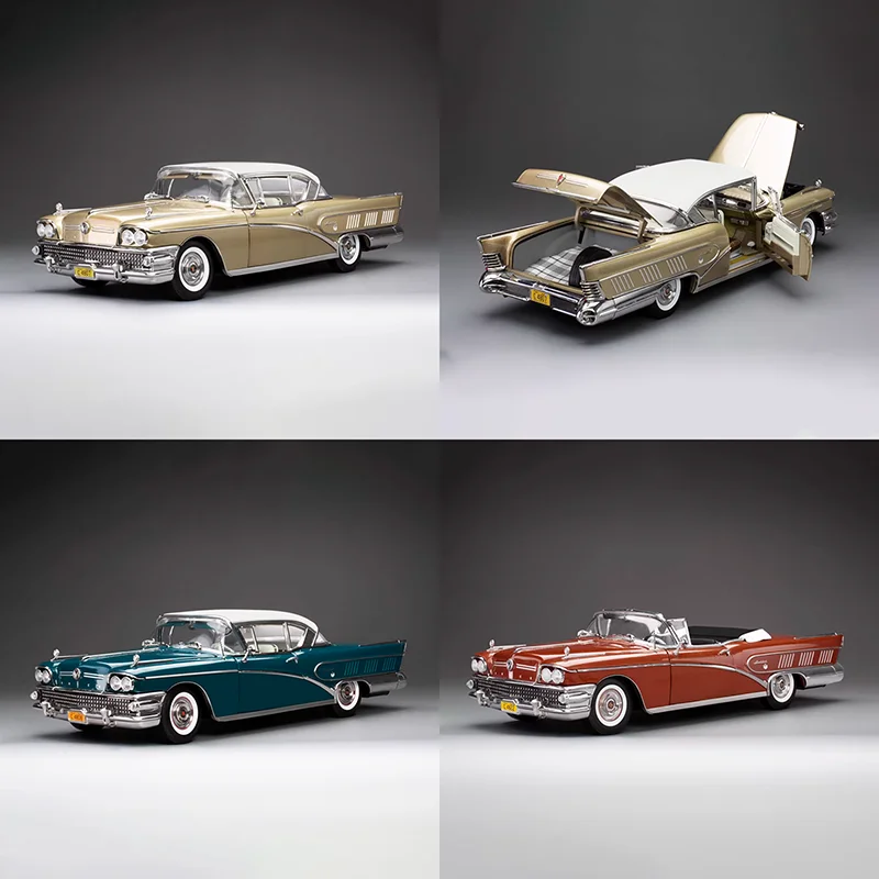 

Коллекционная модель автомобиля SunStar Diecast 1:18, 1958 Limited Riviera Coupe/Convertible, из сплава, для декора и статического демонстрации, подарок