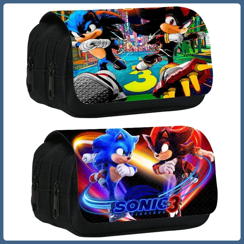 

Sonic The Hedgehog Pencil Case Cartoon Student Large Capacity Pencil Storage Bag Stationery Organizer Pouch School Supplies Gift