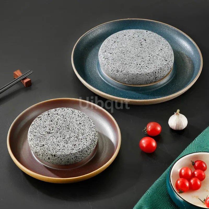 

Creative Ceramic Dining steak Plate Volcano Stone Heating Tableware Sushi Plate Restaurant Molecular Cuisine Specialty Tableware
