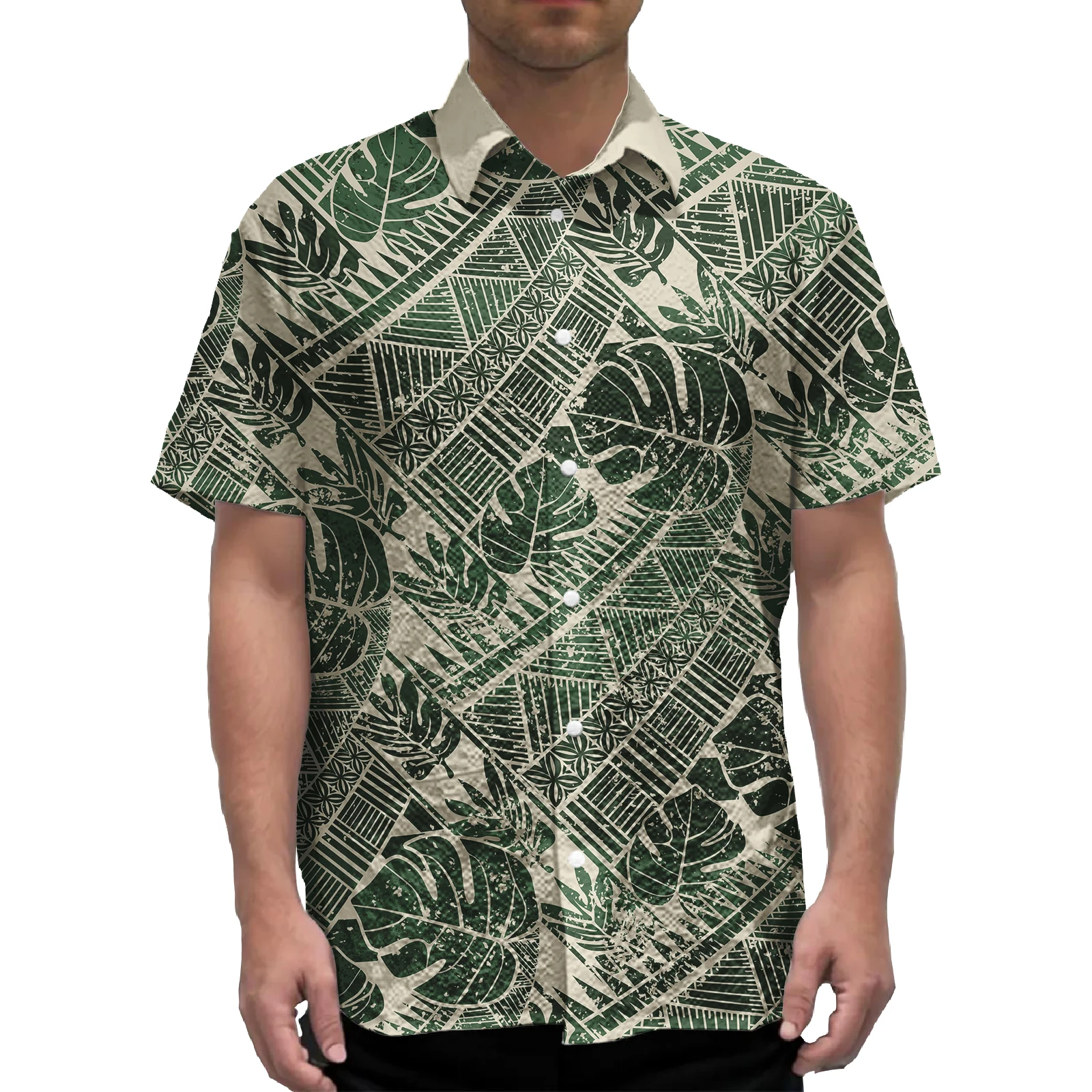 Aloha Men's Shirts Summer Fashion Hawaiian Shirt Men Shortsleeve Samoan Tribal Pattern Clothing Trend Casual Top Tees