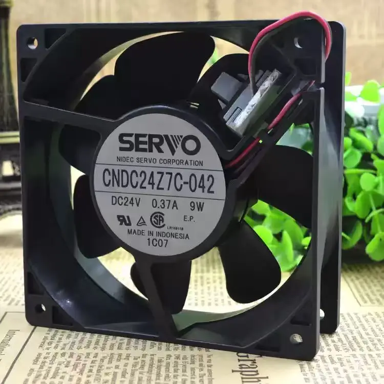 For Nidec Servo CNDC24Z7C-042 DC 24V 0.37A 9W 12038 120x120x38mm Dual Ball Bearing Server Inverter Chassis Case Cooling Fan