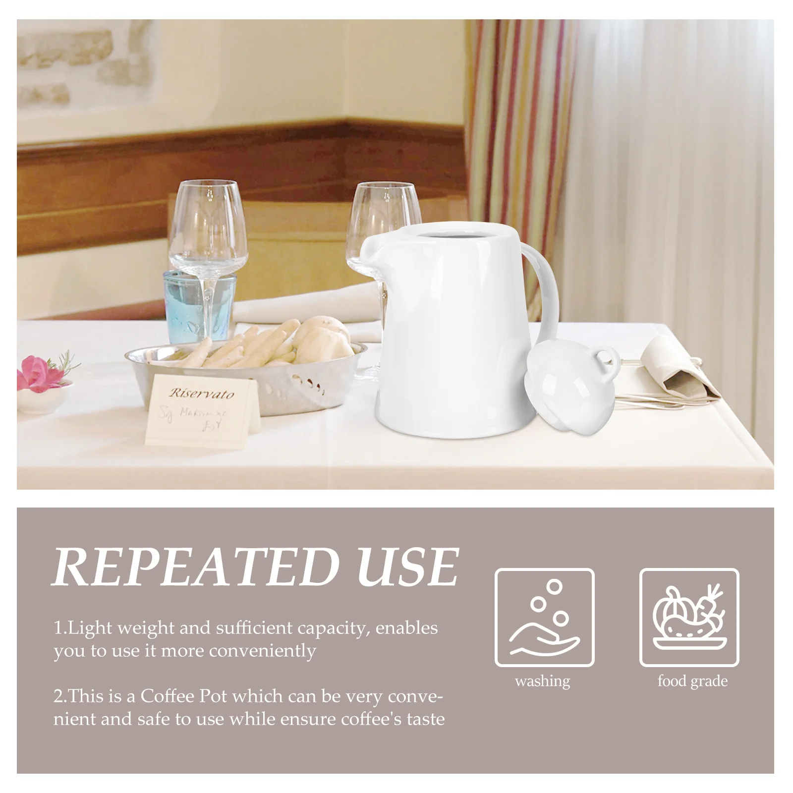 

Керамический кофейник с термостойкой ручкой, легкий, легко чистящийся, микроволновая печь, можно мыть в посудомоечной машине, бытовой кофейный чайник