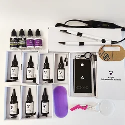 V-Light Technology Hair Extension Machine white Hair Extension Tools Kit Set with V light Hair extension glue