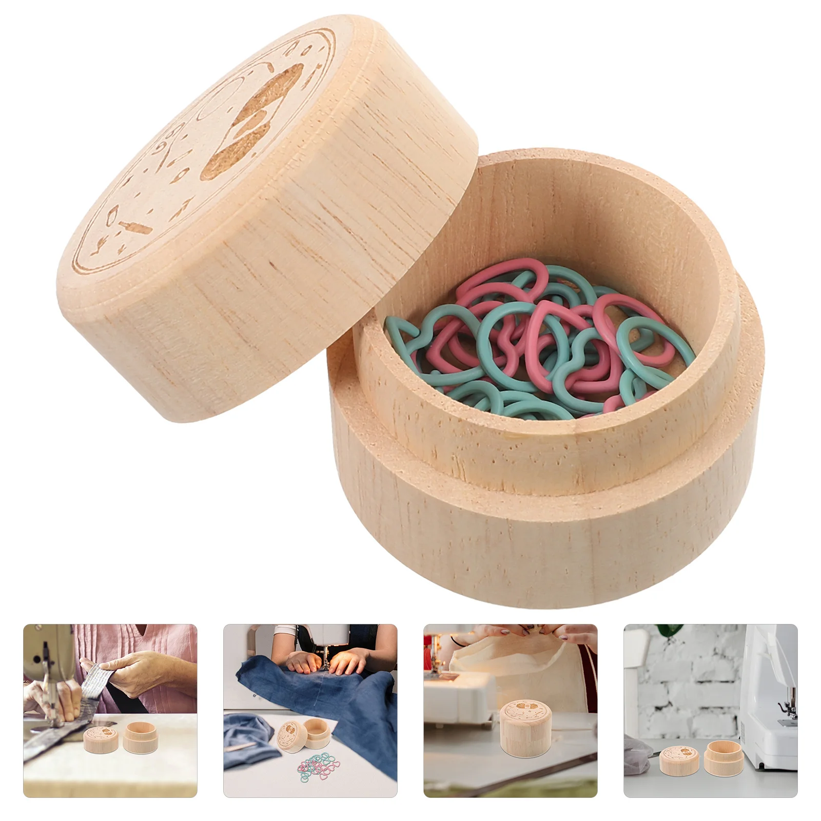 

1Set Wooden Round Stitch Markers Knit Marker Set for Crochet Knitting Handmade Carved Wood Crochet Markers Natural Yarn Stitch