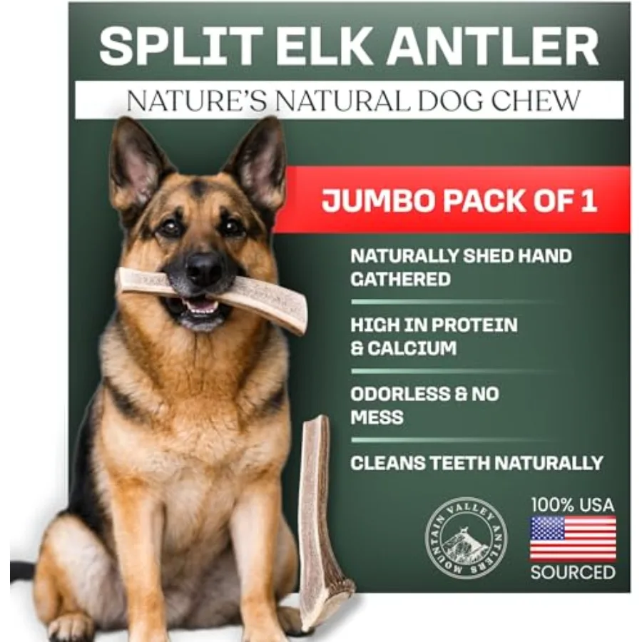 

Натуральные рога лося Mountain Valley для собак - 100% натуральное и органическое лакомство для агрессивных грызунов, без запаха, без беспорядка, долговечное - Wild