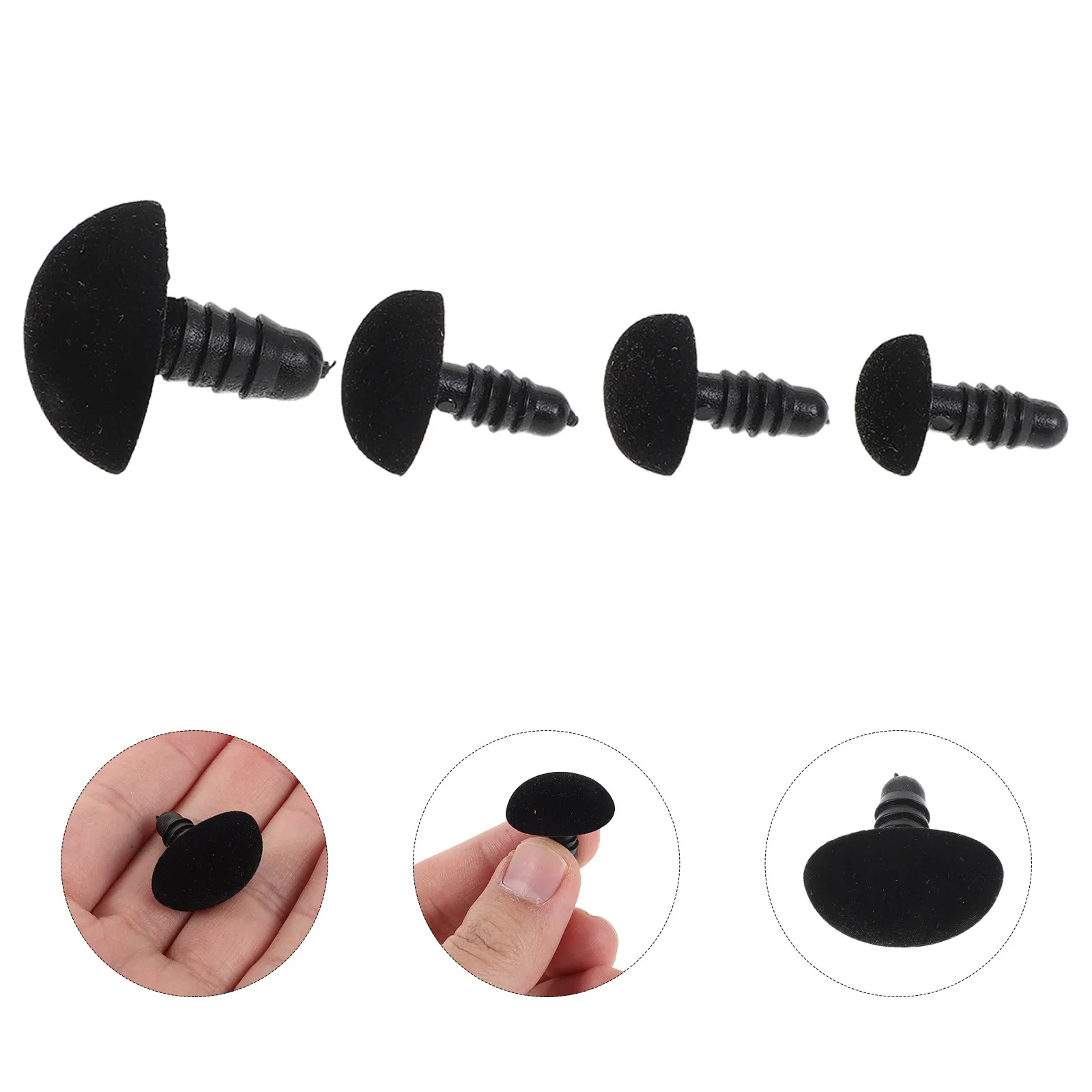 

40 шт. черных овальных пластиковых носиков-вкладышей для амигуруми, аксессуары для рукоделия, для вязания крючком, для мягких игрушек ручной работы