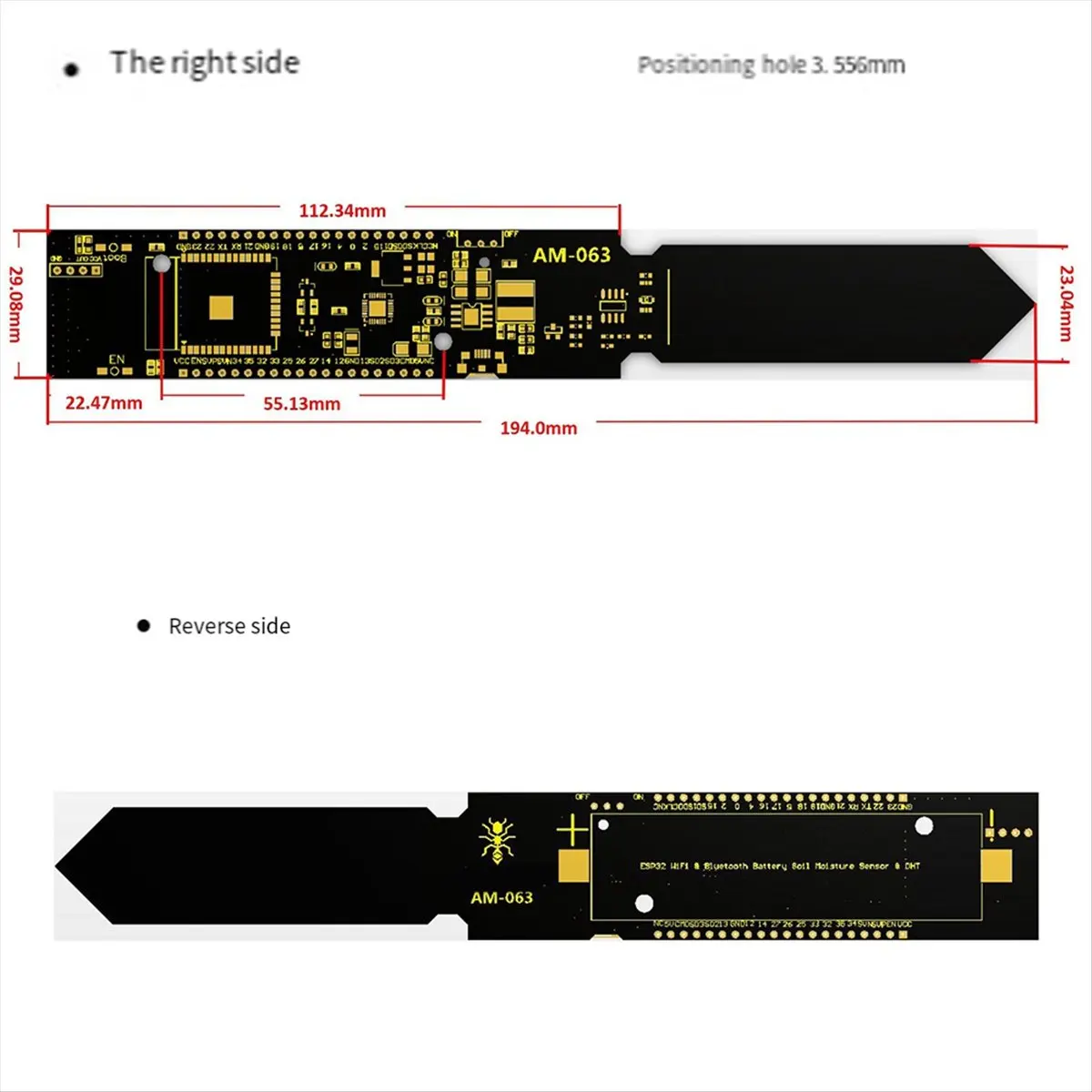 T28C ESP32 WIFI Bluetooth Temperature Humidity and Soil Module Remote Monitor with 18650 Battery Holder Module