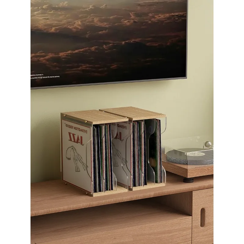 

Acrylic Vinyl Record Storage Box Album CD Box Children's Picture Books Comic Bookshelf Data File Shelf