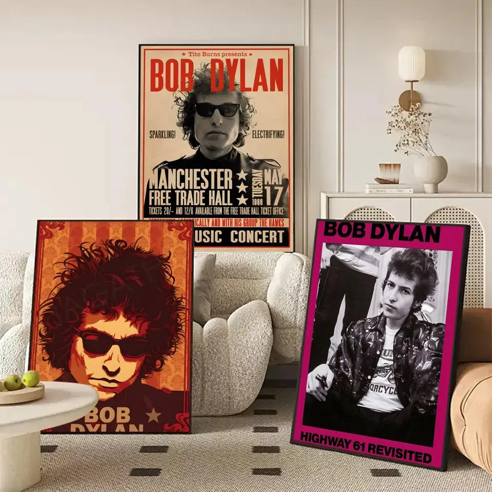 Singer B-Bob Dylan Painting Calligraphy Canvas Poster Wall Art